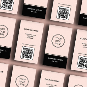 Visita Tarjeta de presentación de código QR de color rosa