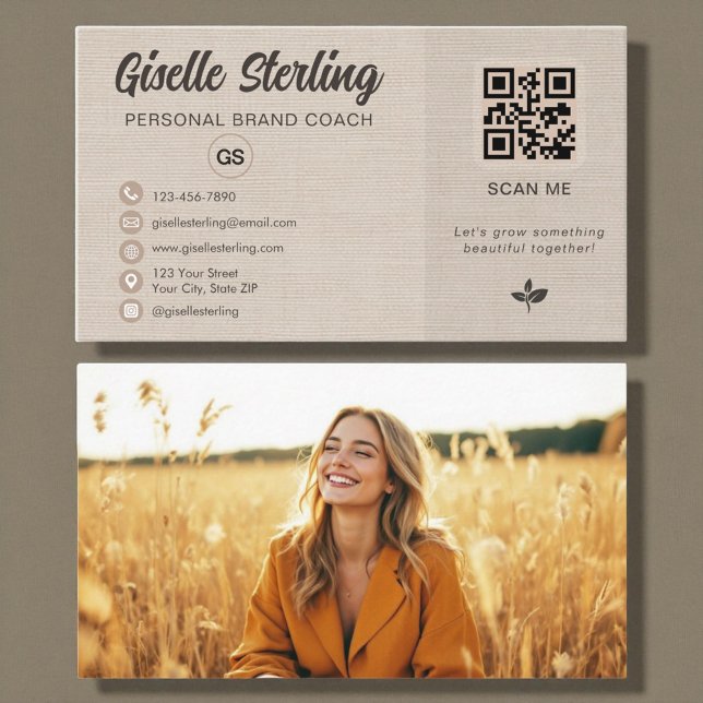 Visita Tarjeta de presentación de código QR de foto monog (Subido por el creador)