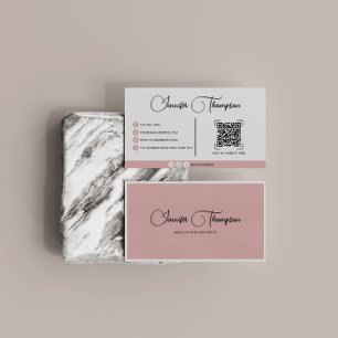 Visita Tarjeta de presentación de código QR de guion rosa