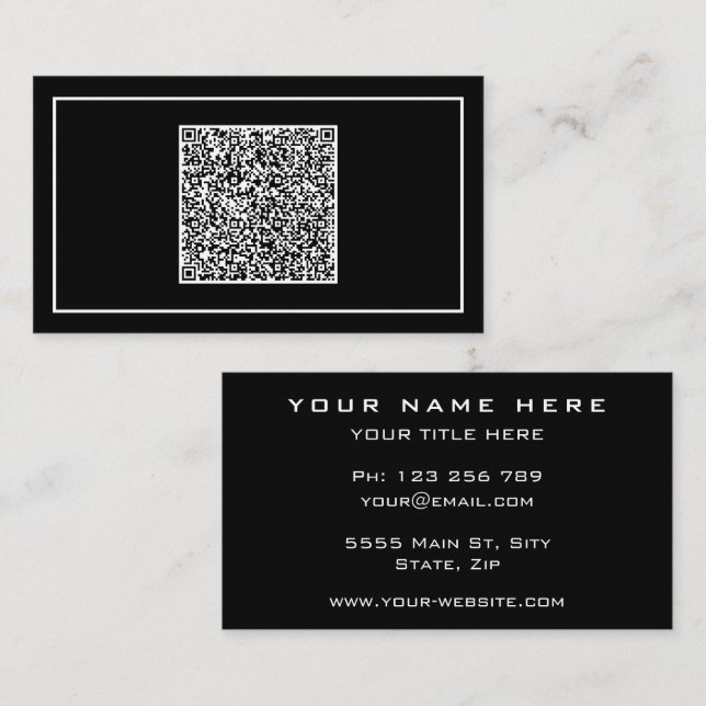 Visita Tarjeta de presentación de código QR de personaliz (Anverso / Reverso)