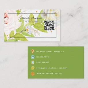 Visita Tarjeta de presentación de código QR floral