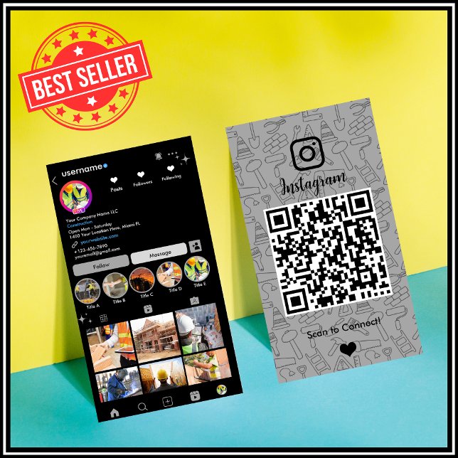 Visita Tarjeta de presentación de código QR gris de Insta (Subido por el creador)