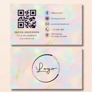 Visita Tarjeta de presentación de código QR minimalista d