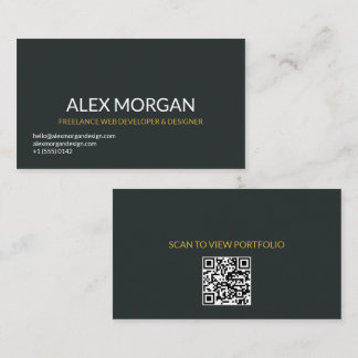 Visita Tarjeta de presentación de código QR minimalista m