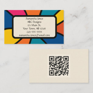 Visita Tarjeta de presentación de código QR negrita, artí