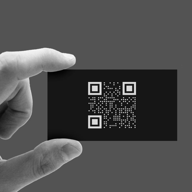Visita Tarjeta de presentación de código QR negro mínimo (Subido por el creador)