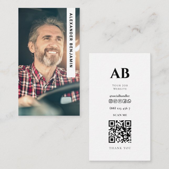 Visita Tarjeta de presentación de código QR para controla (Anverso / Reverso)