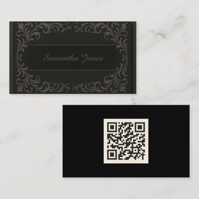 Visita Tarjeta de presentación de código QR para flautas  (Anverso / Reverso)