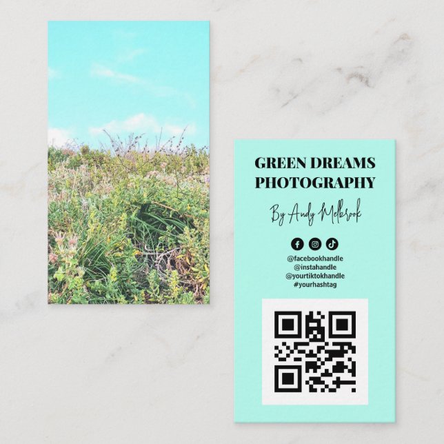 Visita Tarjeta de presentación de código QR para fotograf (Anverso / Reverso)