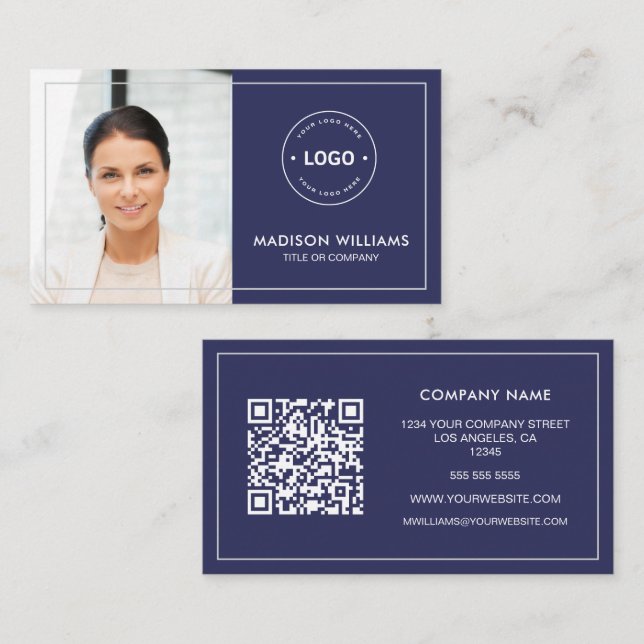 Visita Tarjeta de presentación de código QR para personal (Anverso / Reverso)