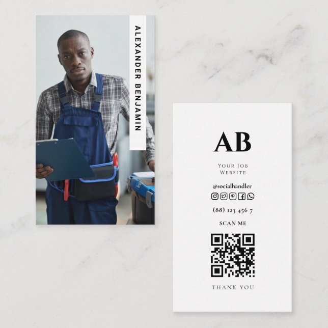 Visita Tarjeta de presentación de código QR para reparaci (Anverso / Reverso)