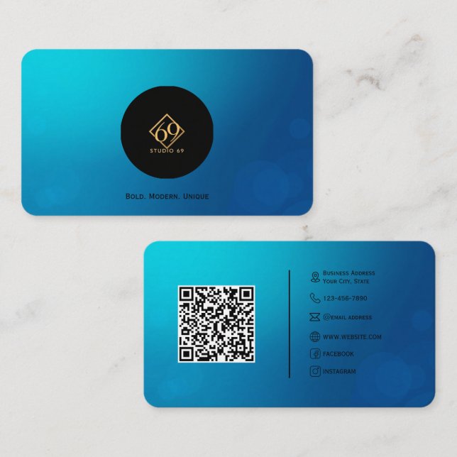 Visita Tarjeta de presentación de código QR Personalizado (Anverso / Reverso)