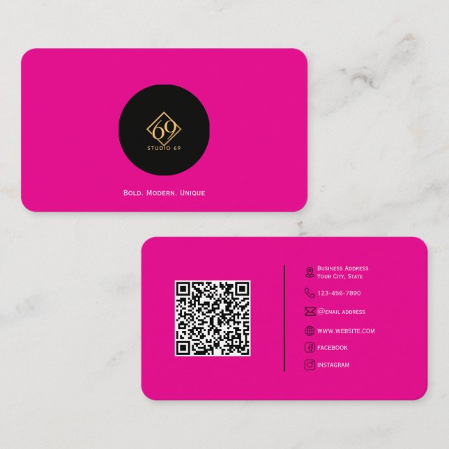 Visita Tarjeta de presentación de código QR Personalizado (Anverso / Reverso)