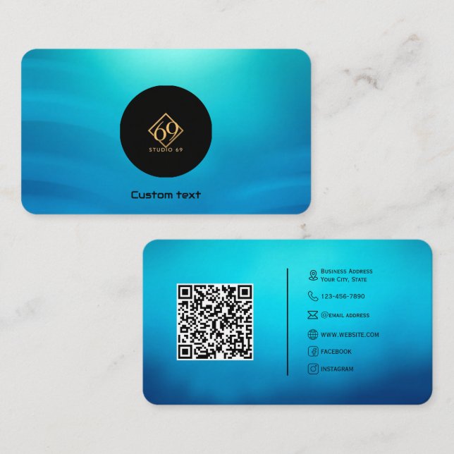 Visita Tarjeta de presentación de código QR Personalizado (Anverso / Reverso)