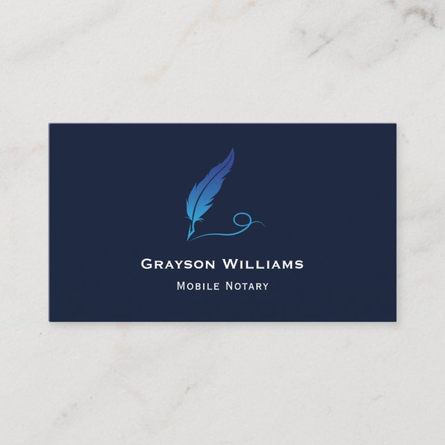 Visita Tarjeta de presentación de código QR Quill Notary  (Anverso)