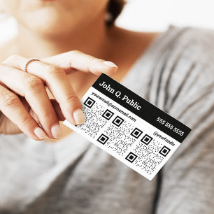 Visita Tarjeta de presentación de código QR triple en bla