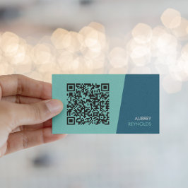 Visita Tarjeta de Presentación de Código QR Verde Moderno