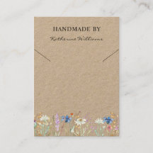 Tarjeta de presentación de collar | Floral de flor