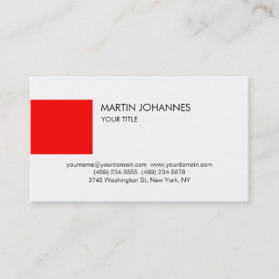 Visita Tarjeta de presentación de color blanco rojo profe