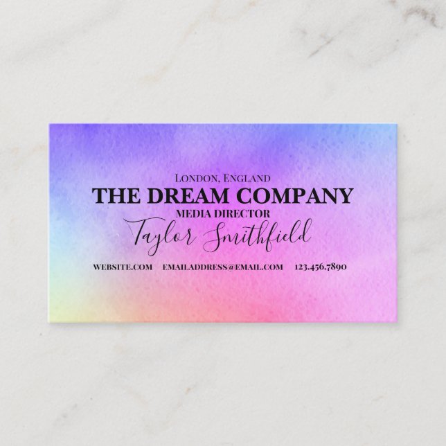 Visita Tarjeta de presentación de color de agua (Anverso)