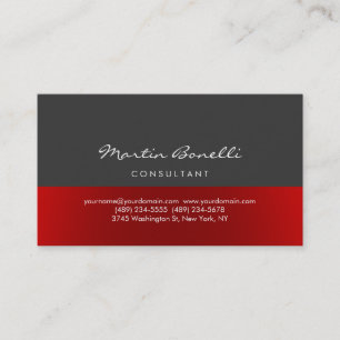 Visita Tarjeta de presentación de color rojo gris Minimal