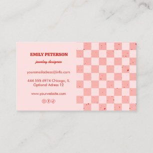 Visita Tarjeta de presentación de color rosa rojo retro