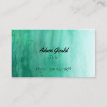 Tarjeta de presentación de color turquesa verde az