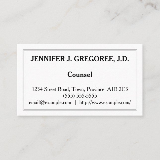 Visita Tarjeta de presentación de consejeros de bajo nive (Anverso)