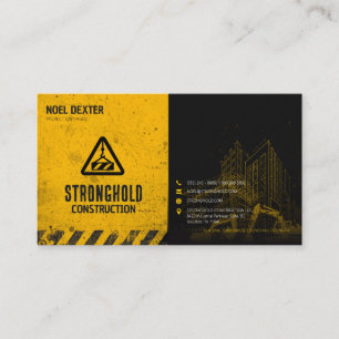 Visita Tarjeta de presentación de construcción amarillo n