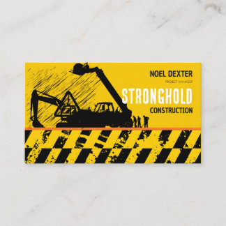 Visita Tarjeta de presentación de construcción amarillo n