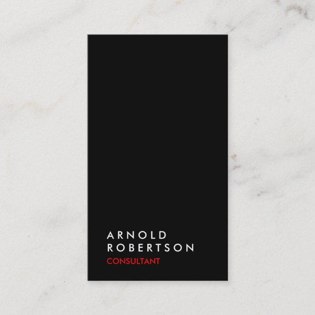 Visita Tarjeta de presentación de consulta vertical negra (Anverso)