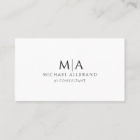 Tarjeta de presentación de consultor de IA minimal