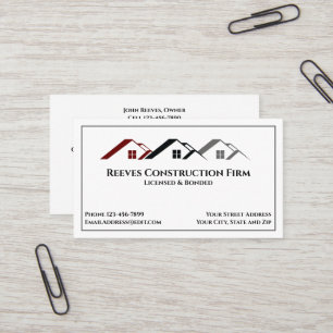 Visita Tarjeta de presentación de contrato de construcció