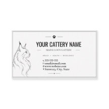Tarjeta de presentación de criadero de Maine Coon