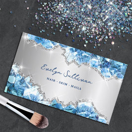 Visita tarjeta de presentación de crystals azules faux Re