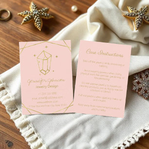 Visita Tarjeta de presentación de cuidado de joyas geomét