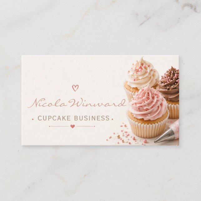 Visita Tarjeta de Presentación de Cupcake (Anverso)