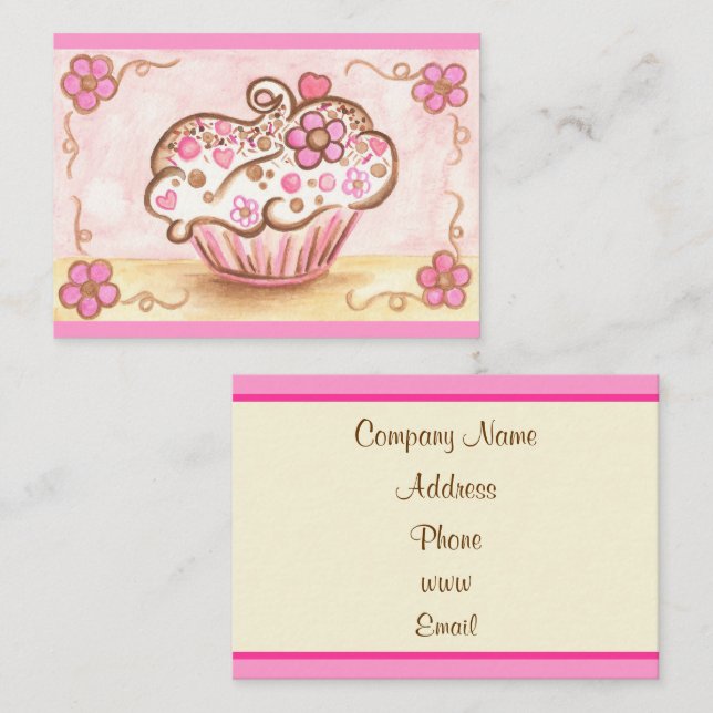 Visita Tarjeta de Presentación de Cupcake (Anverso / Reverso)
