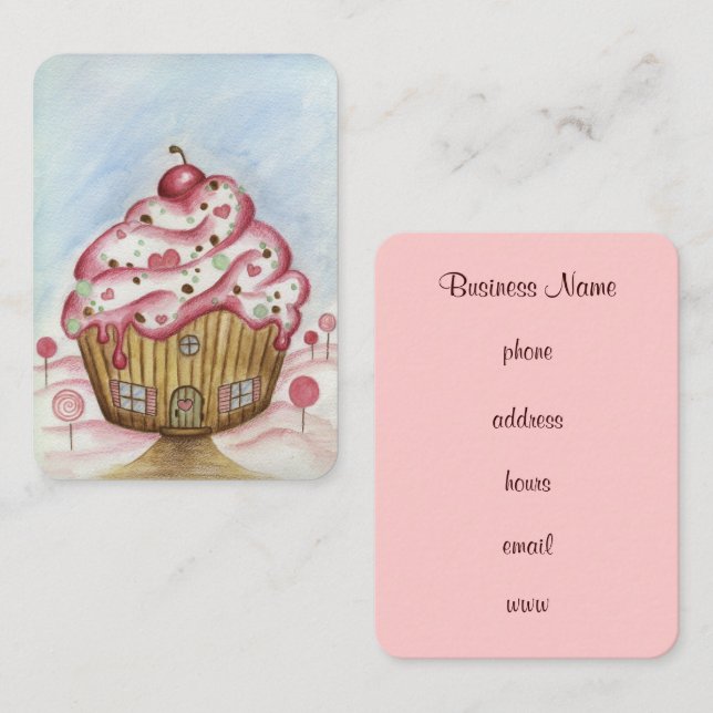 Visita Tarjeta de Presentación de Cupcake (Anverso / Reverso)