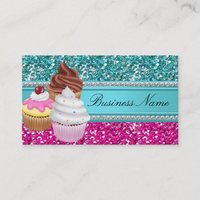 Visita Tarjeta de presentación de Cupcake Sparkle (Anverso)