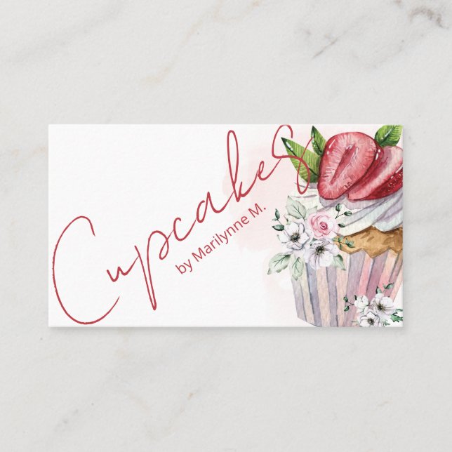 Visita Tarjeta de presentación de Cupcakes de Panadería d (Anverso)