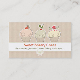 Visita tarjeta de presentación de cupcakes moderna