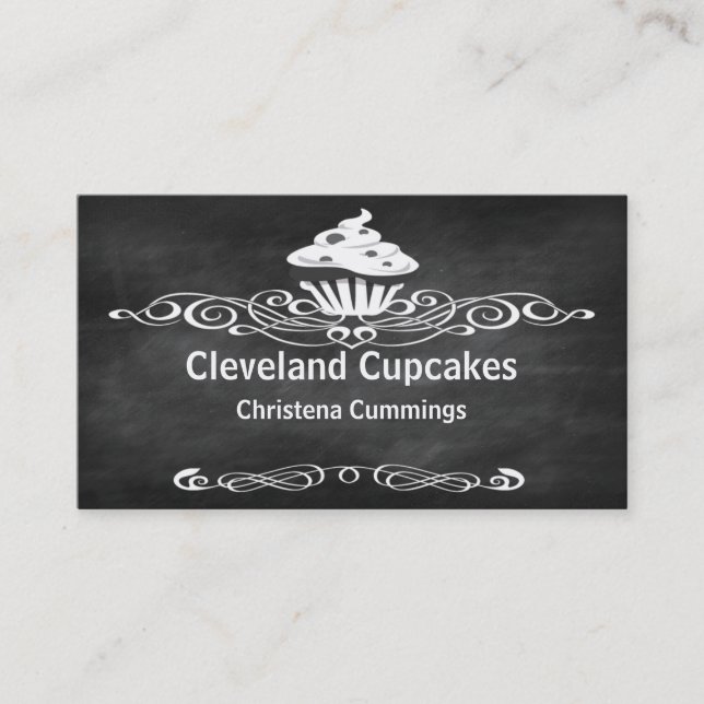 Visita Tarjeta de presentación de Cupcakes Pizarra (Anverso)