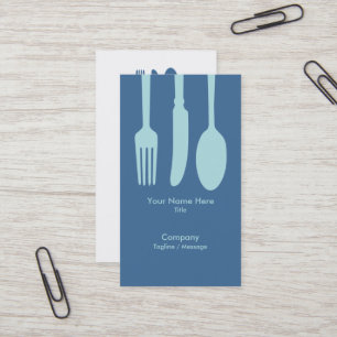 Visita Tarjeta de presentación de Cutlery Cafe (Azul oscu