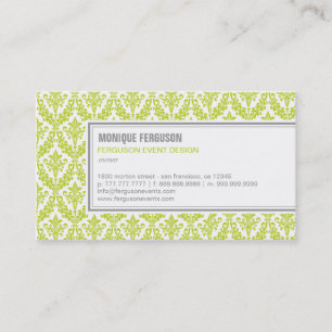 Visita Tarjeta de presentación de Damask clásica - Lime