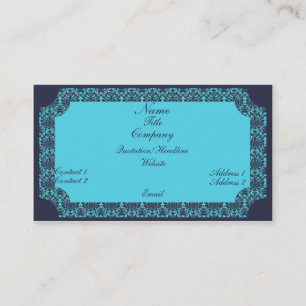 Visita Tarjeta de presentación de Damask de época, azul