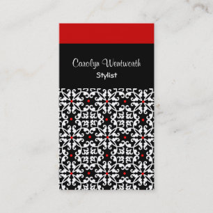Visita Tarjeta de presentación de Damask en negro, blanco