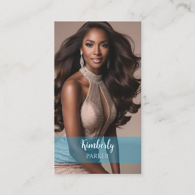 Visita Tarjeta de presentación de degradado azul de color (Anverso)