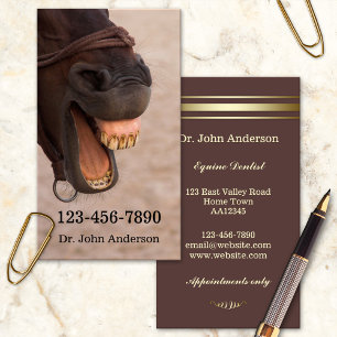 Visita Tarjeta de presentación de dentista equino