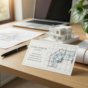 Visita Tarjeta de presentación de dibujos arquitectónicos